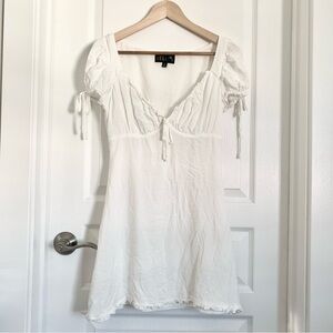 dELiA*s White Ruffled V-Neck Mini Dress